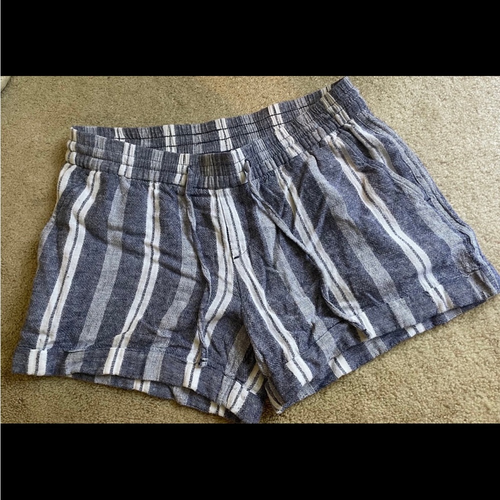 Old Navy High Waist Striped Shorts - Blue and White